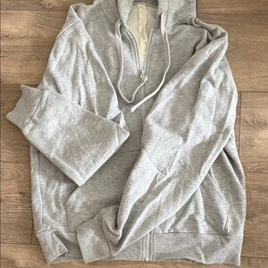 ALO Yoga Light Gray Zip-Up Sweater